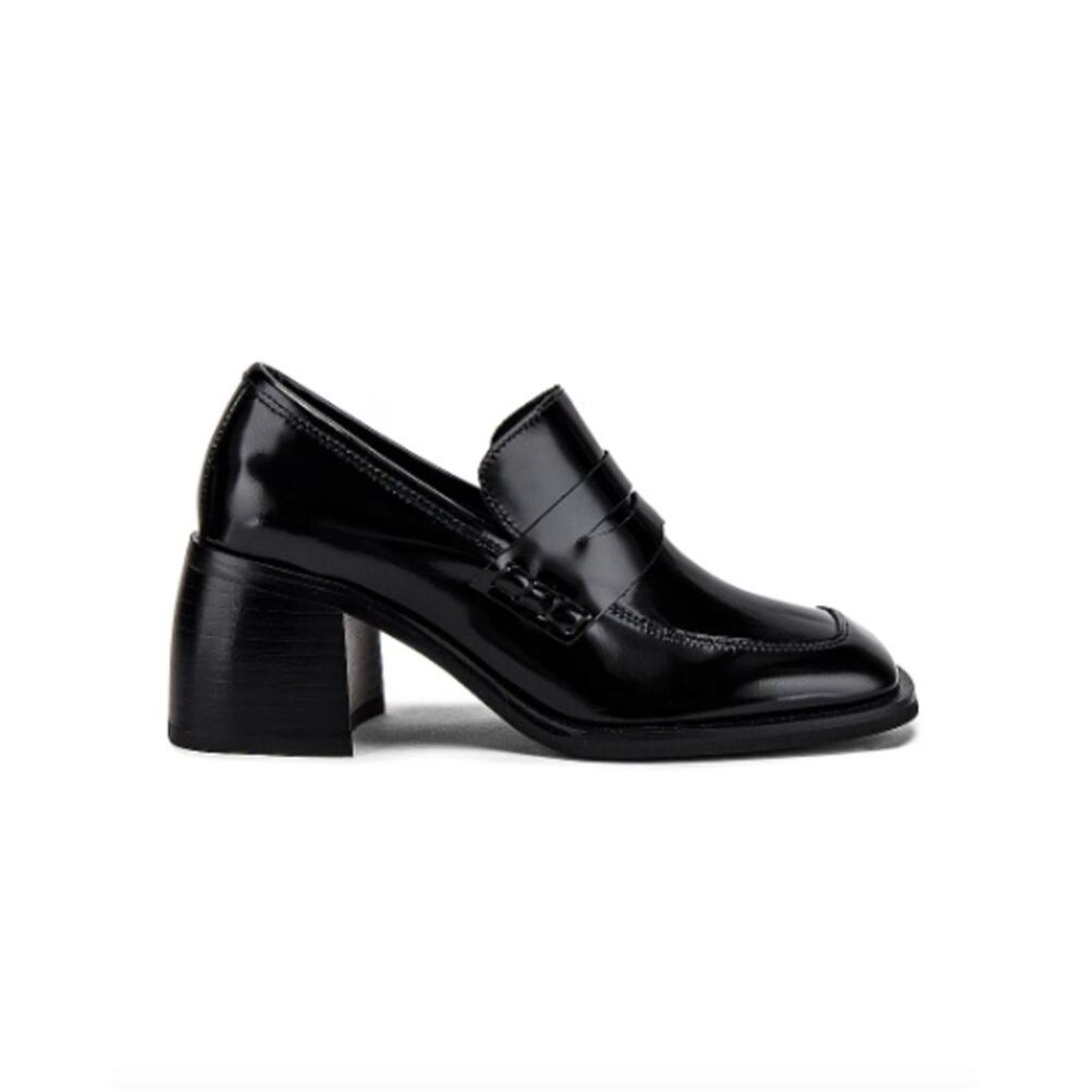 Jeffrey Campbell Black Ecole Block Heel Penny Loafers